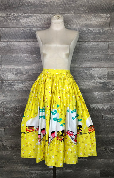 New Pinup couture Mary Blair train skirt M