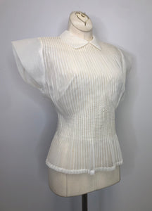 50s Triangle Pleat Sheer Blouse