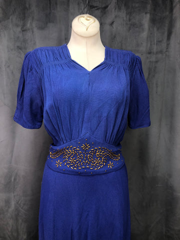 40s sapphire studded gown
