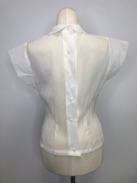 50s Triangle Pleat Sheer Blouse
