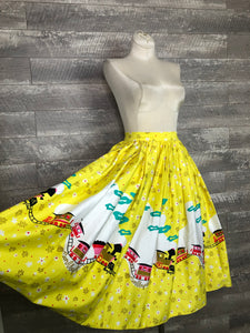 New Pinup couture Mary Blair train skirt M