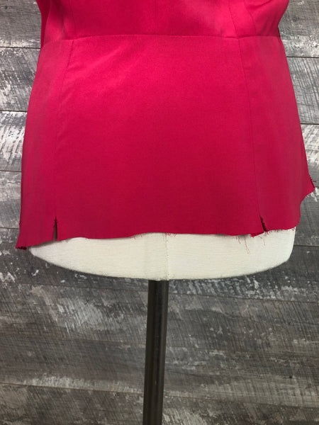 40s bright magenta beaded sequin blouse