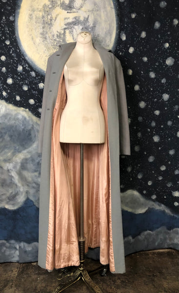 Vintage 40s dove grey gold embellished wool coat