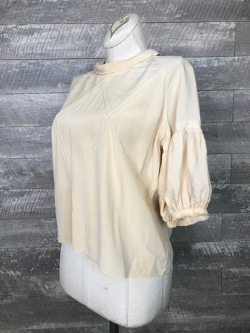 30s 40s cream silk blouse