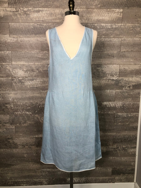 20s light blue linen dress