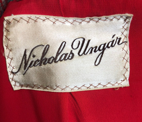 40s Nicholas Ungar plaid tweed blazer